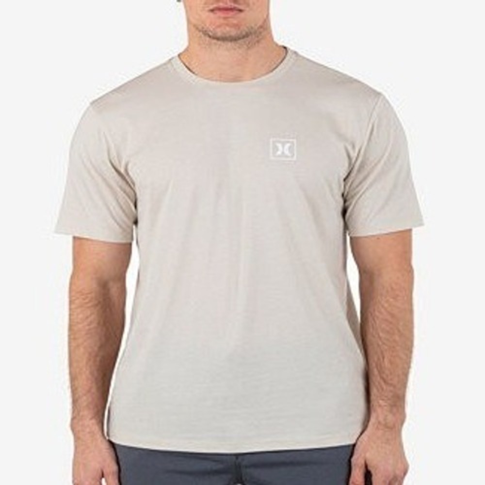 NWT Hurley Icon Boxed T-Shirt Men's M Bone Beige Cotton Blend Casual